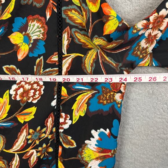 I.N.C. Woman Plus Size Floral Peasant Blouse Bell Sleeve Size 1X Boho Romantic - Picture 3 of 7